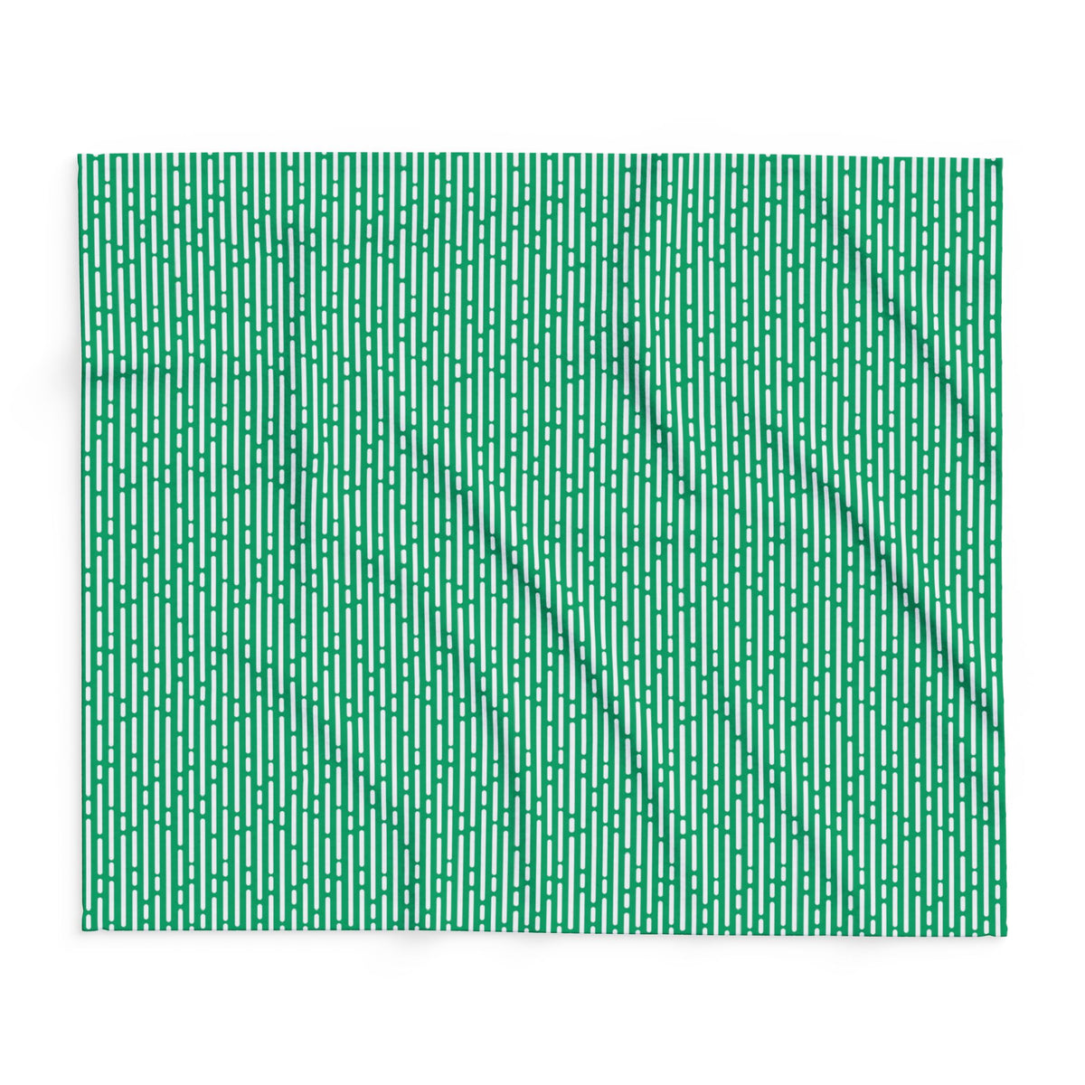 Green basketweave outdoor fleece blanket — 315 gsm polyester fleece, soft on both sides