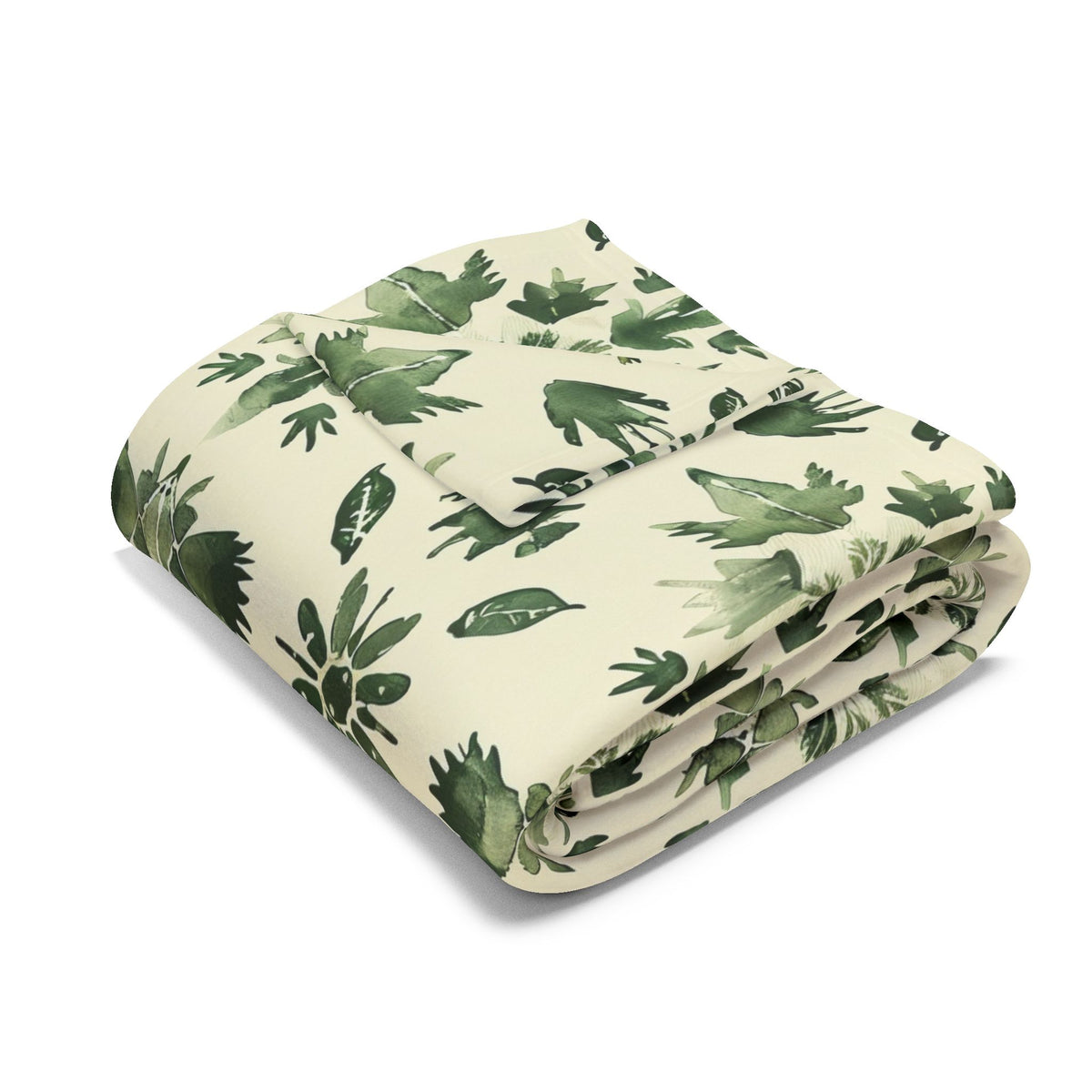 Green folk medallion outdoor fleece blanket — 315 gsm polyester fleece, soft on both sides