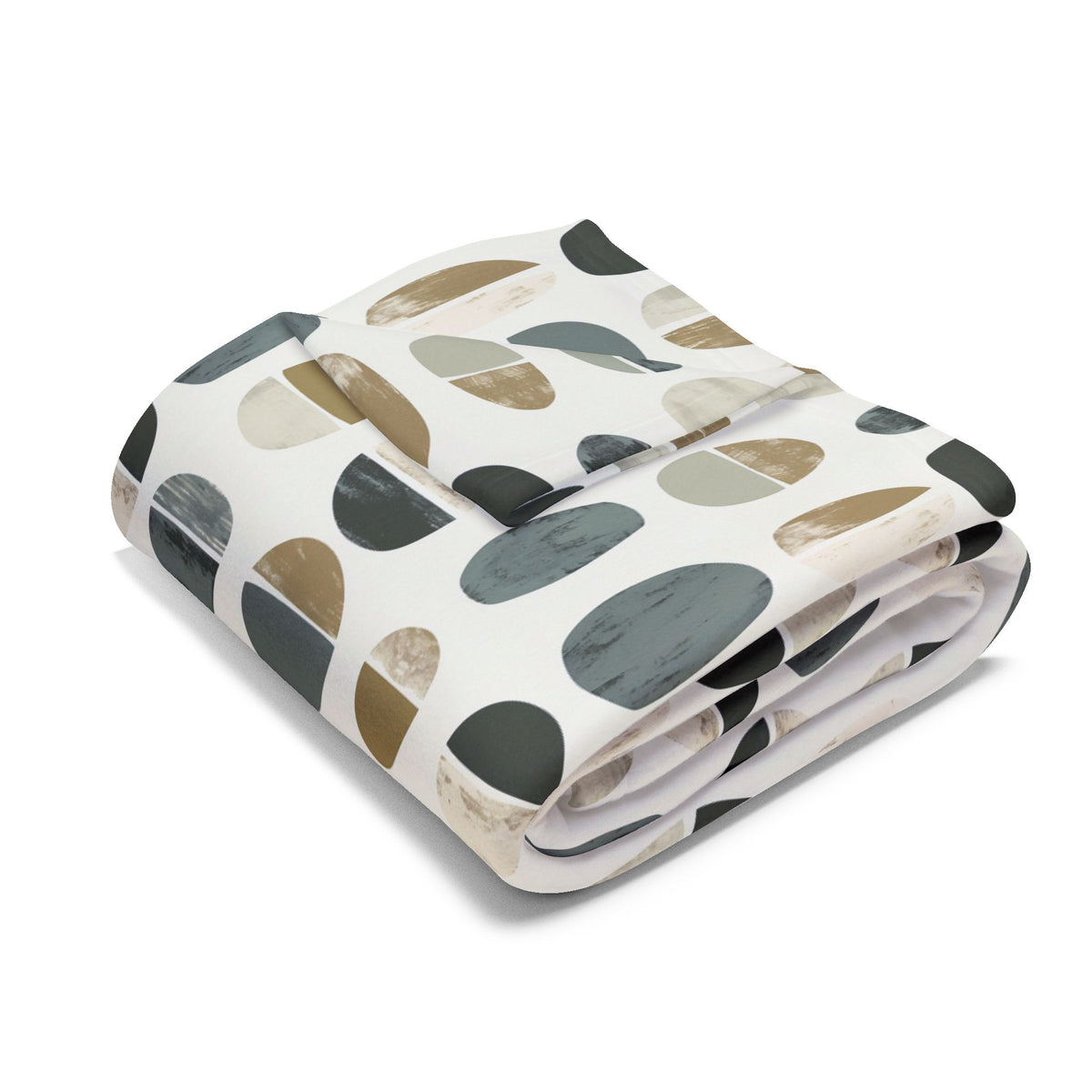 Grey split pebble outdoor fleece blanket — 315 gsm polyester fleece, soft on both sides