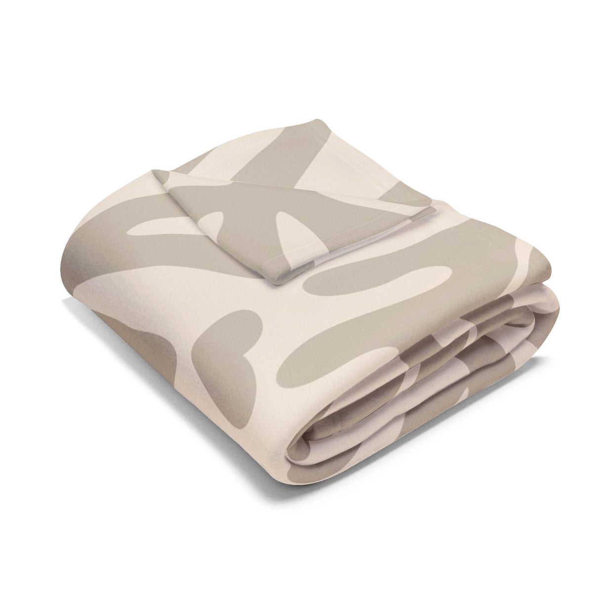 Neutral coral branch outdoor fleece blanket — 315 gsm polyester fleece, soft on both sides