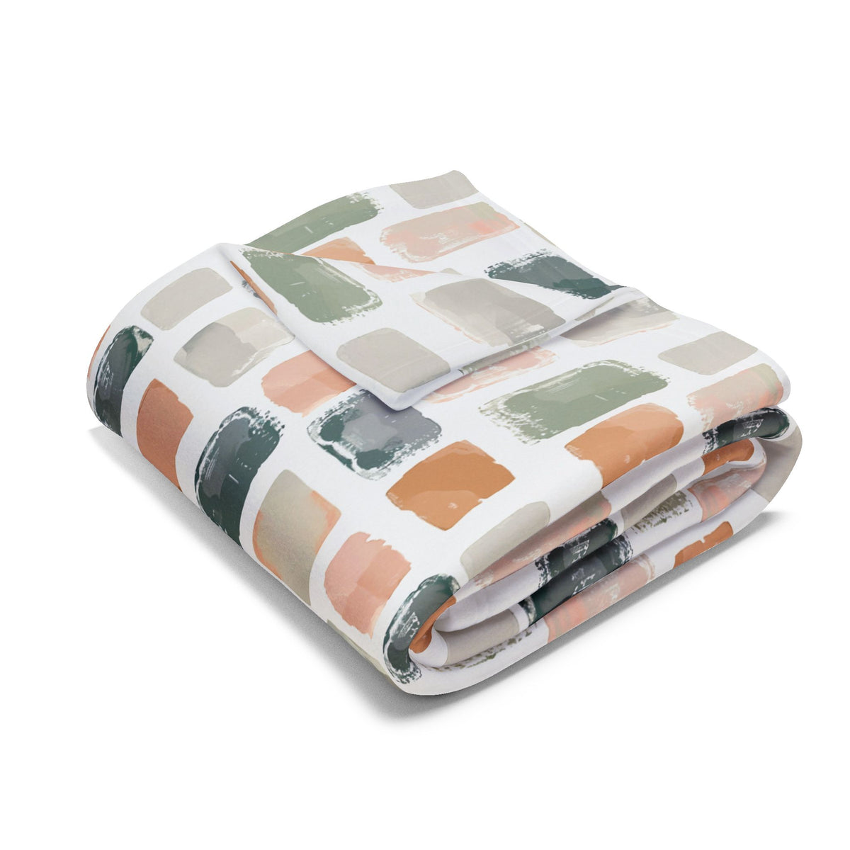 Painted tile outdoor fleece blanket — 315 gsm polyester fleece, soft on both sides