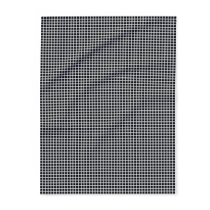 Black and white checkered outdoor fleece blanket — 315 gsm polyester fleece, soft on both sides
