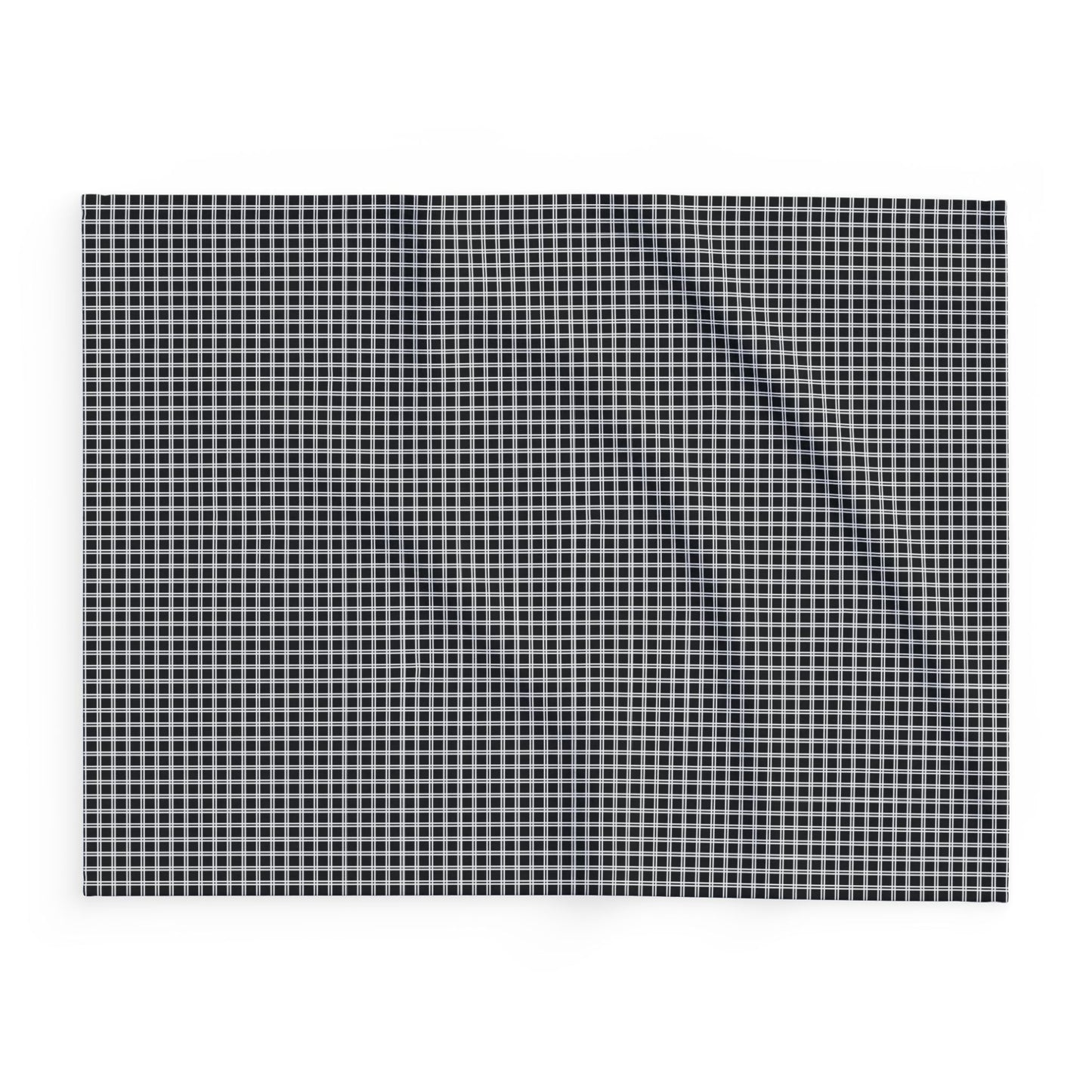 Black and white checkered outdoor fleece blanket — 315 gsm polyester fleece, soft on both sides
