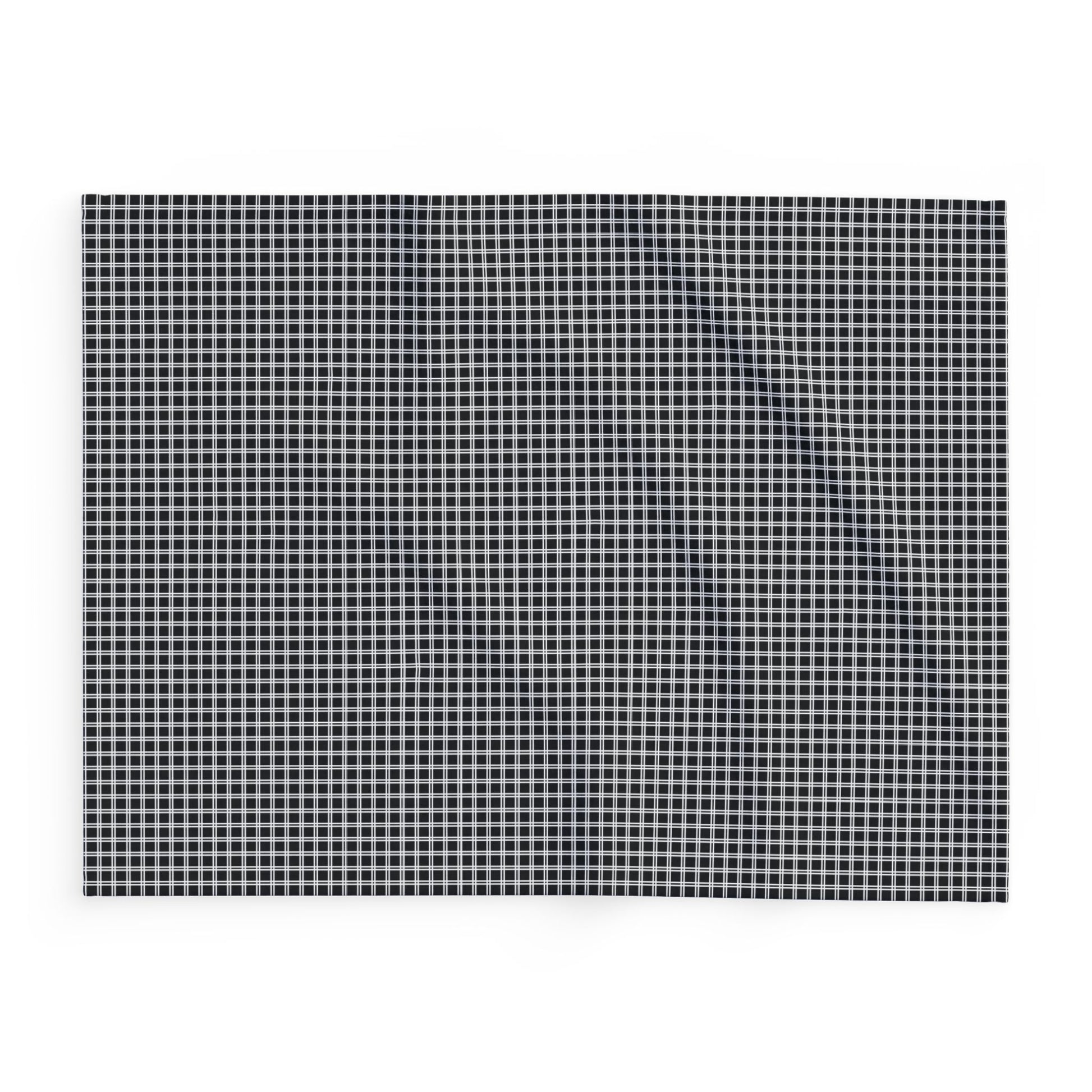 Black and white checkered outdoor fleece blanket — 315 gsm polyester fleece, soft on both sides
