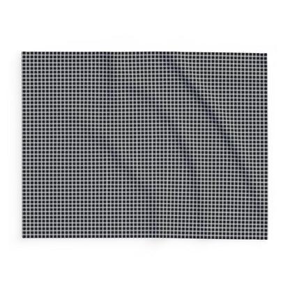 Black and white checkered outdoor fleece blanket — 315 gsm polyester fleece, soft on both sides