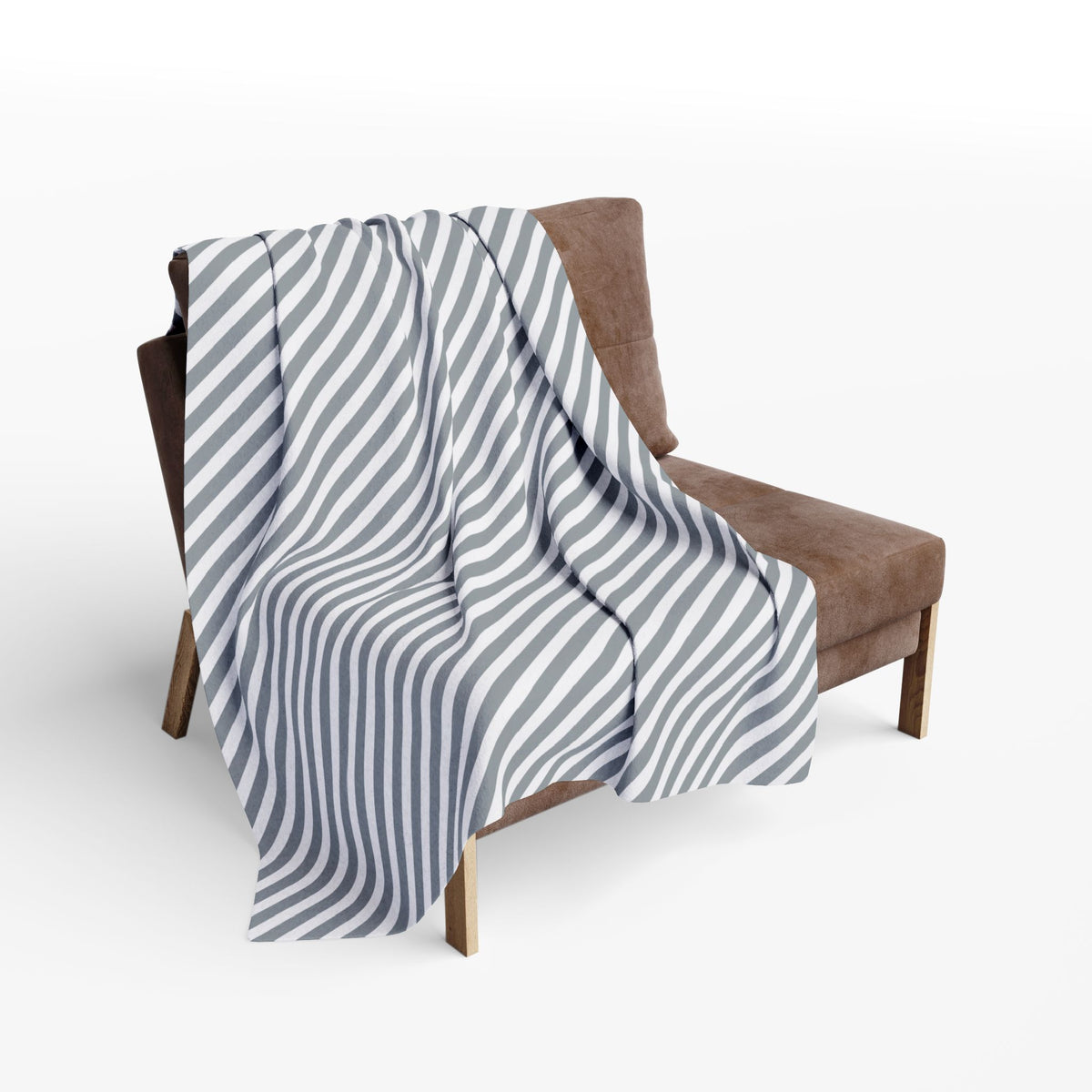 Grey diagonal stripe outdoor fleece blanket — 315 gsm polyester fleece, soft on both sides