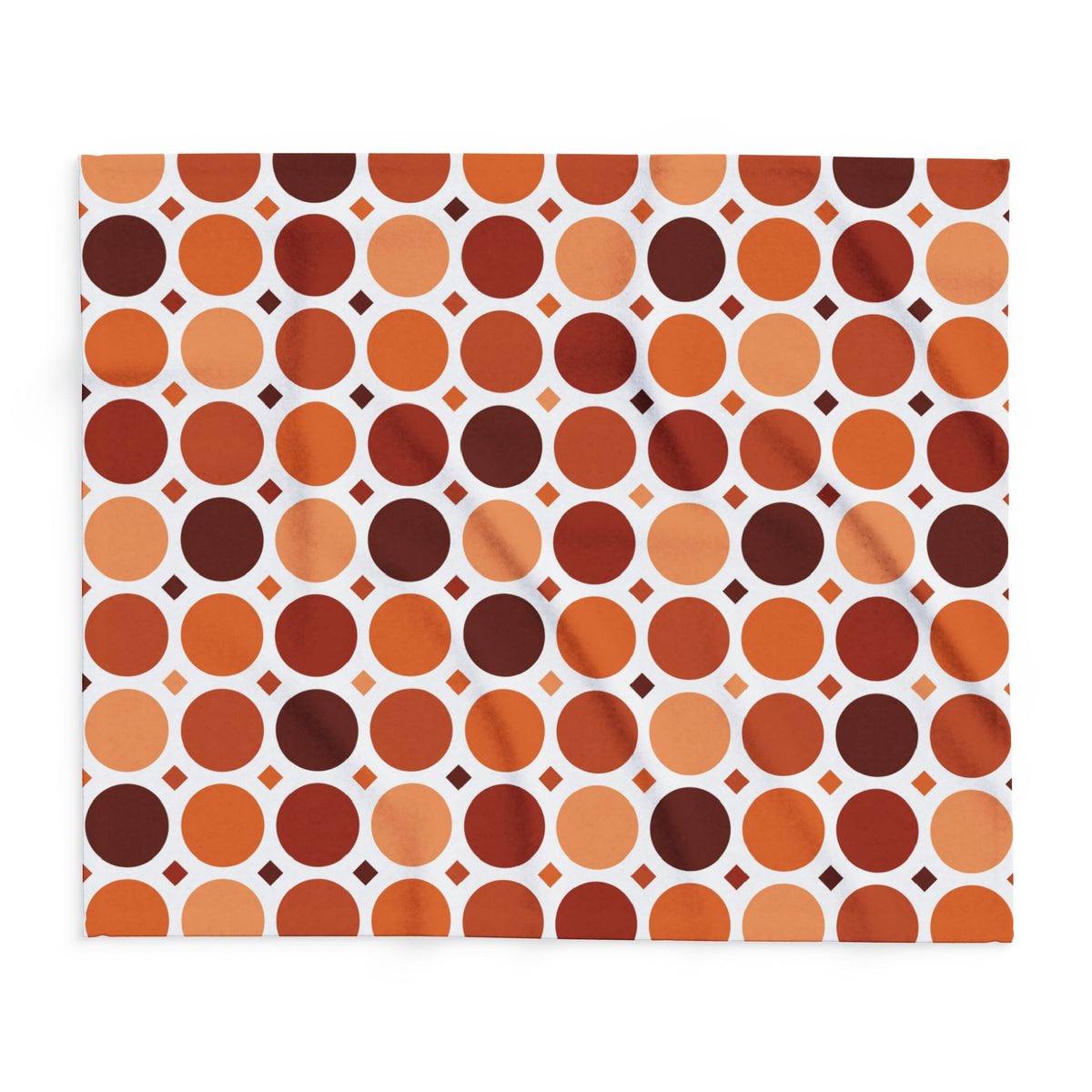 Terracotta dot grid outdoor fleece blanket — 315 gsm polyester fleece, soft on both sides