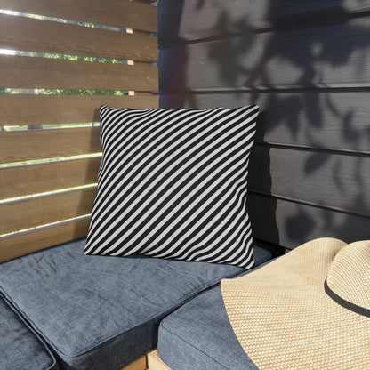 Black & White Striped Outdoor Pillow