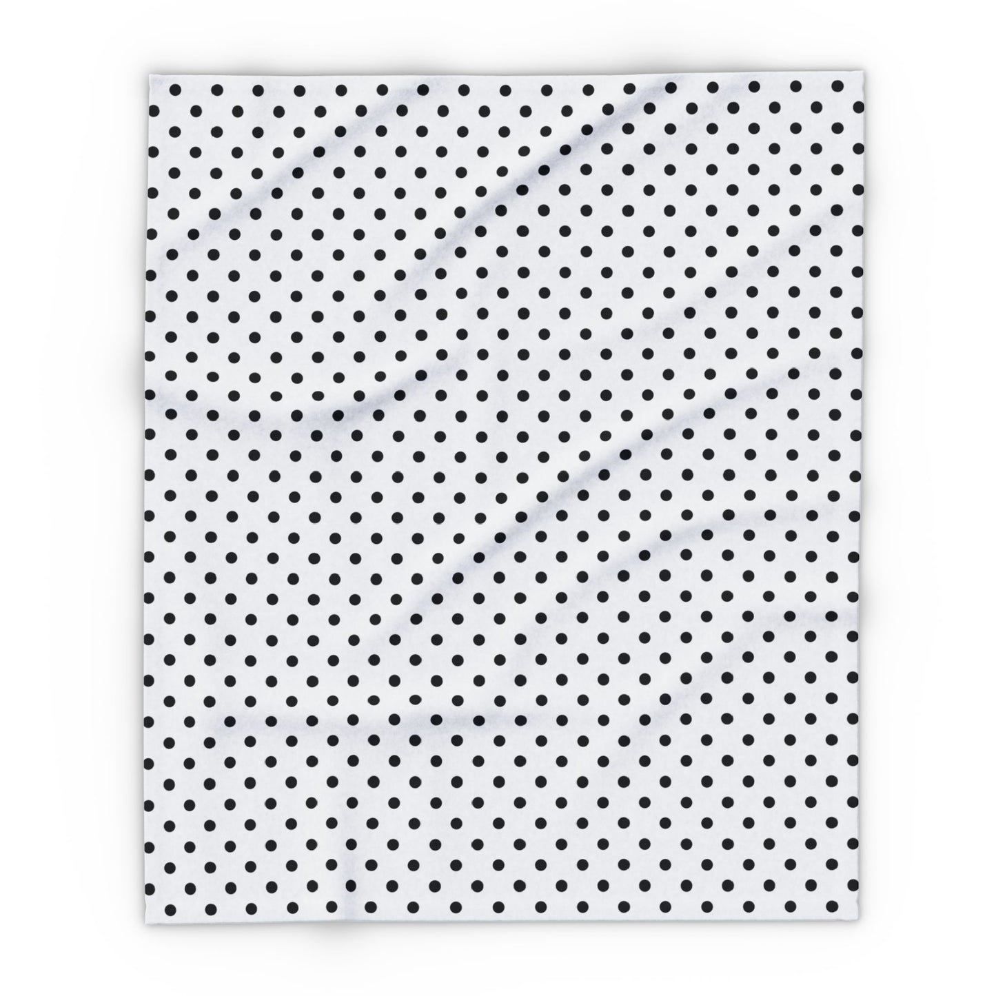 Black and white polka dot outdoor fleece blanket — 315 gsm polyester fleece, soft on both sides