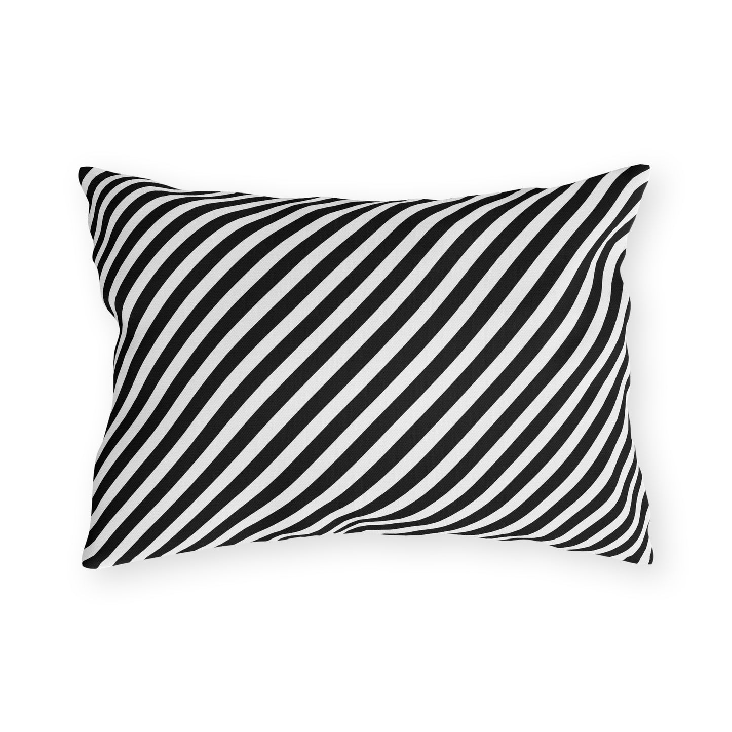 Black & White Striped Outdoor Pillow