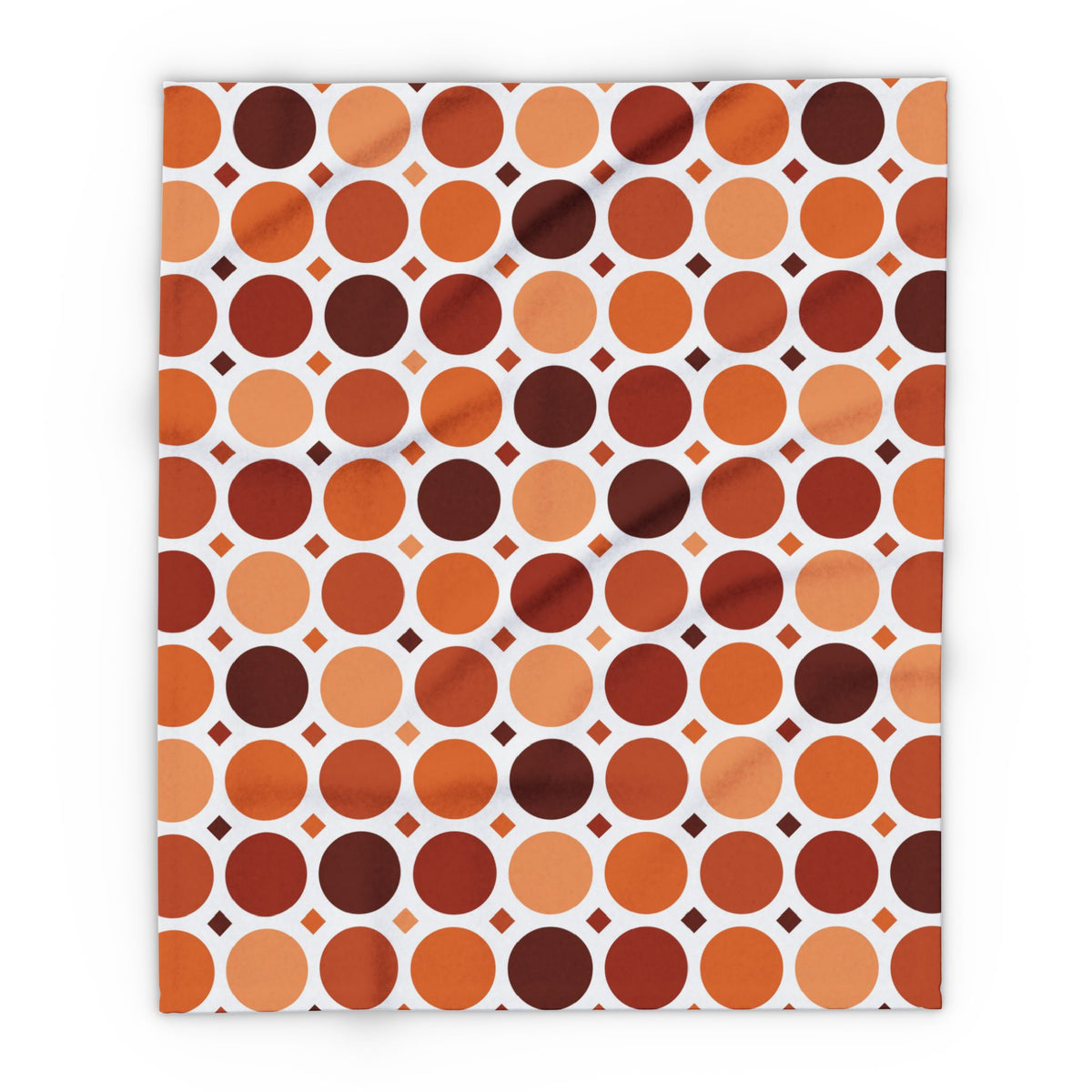 Terracotta dot grid outdoor fleece blanket — 315 gsm polyester fleece, soft on both sides