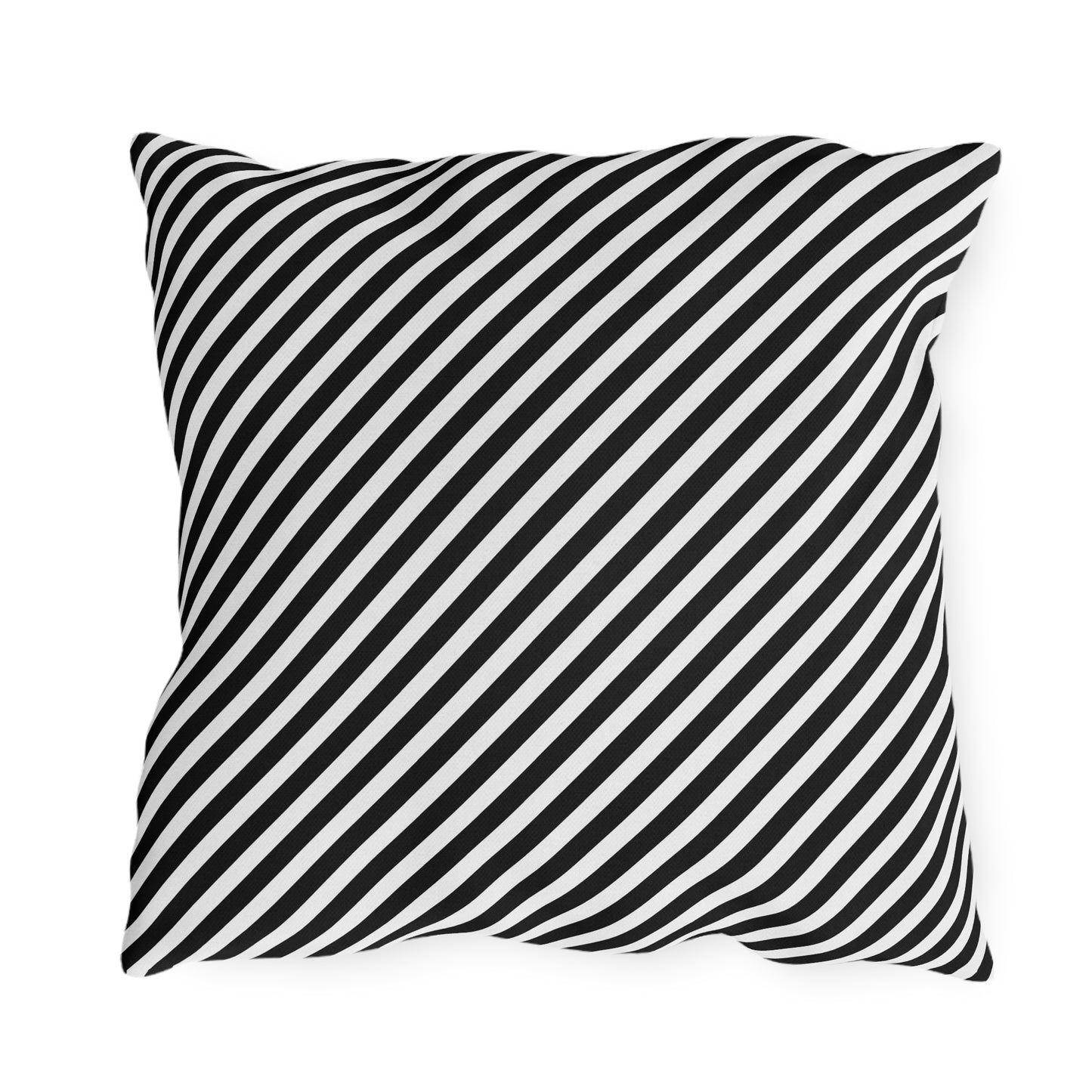 Black & White Striped Outdoor Pillow