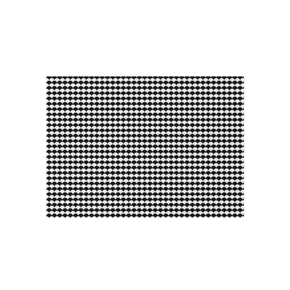 Black and white scallop outdoor rug — soft polyester chenille with a non-slip backing