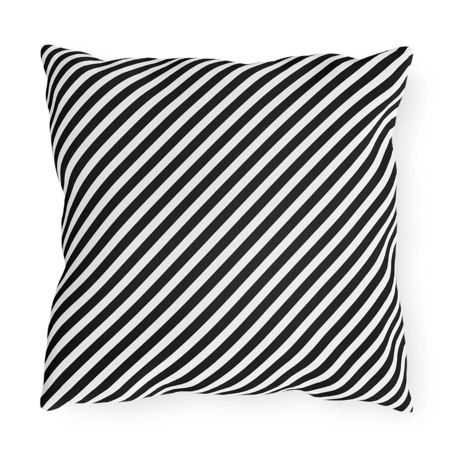 Black & White Striped Outdoor Pillow