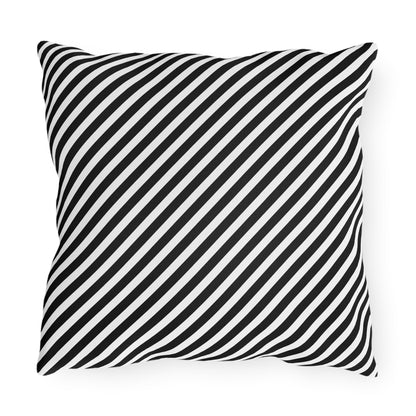Black & White Striped Outdoor Pillow