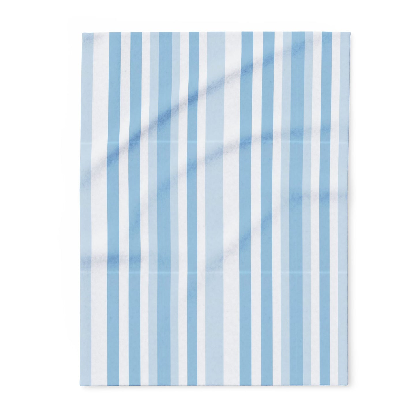 Blue and white striped outdoor fleece blanket — 315 gsm polyester fleece, soft on both sides