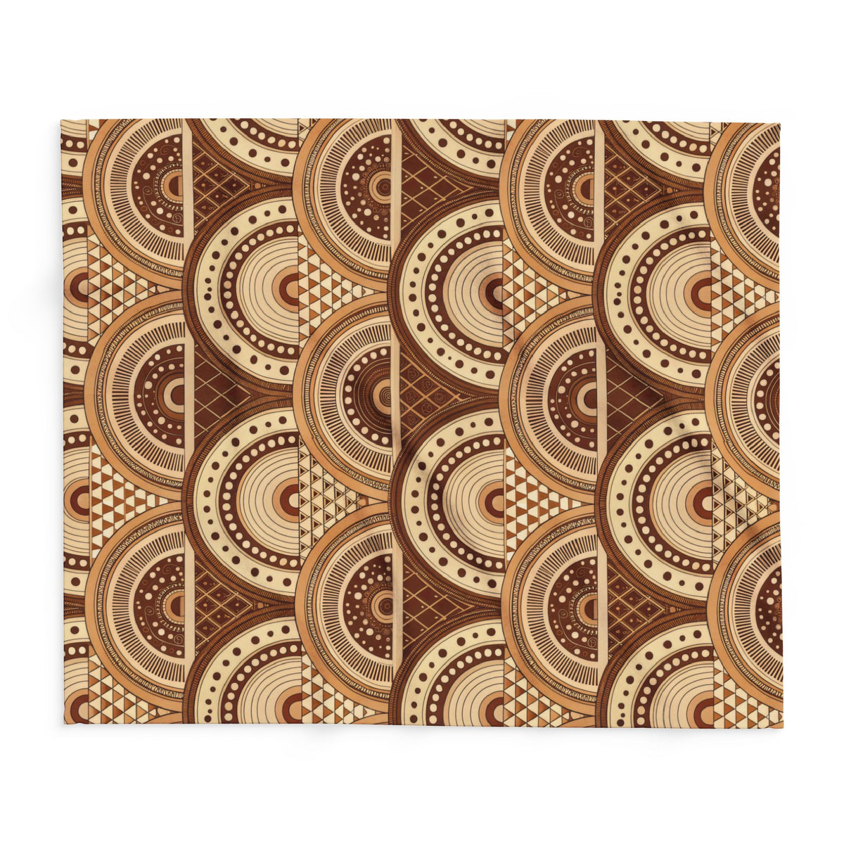 Clay boho arch outdoor fleece blanket — 315 gsm polyester fleece, soft on both sides