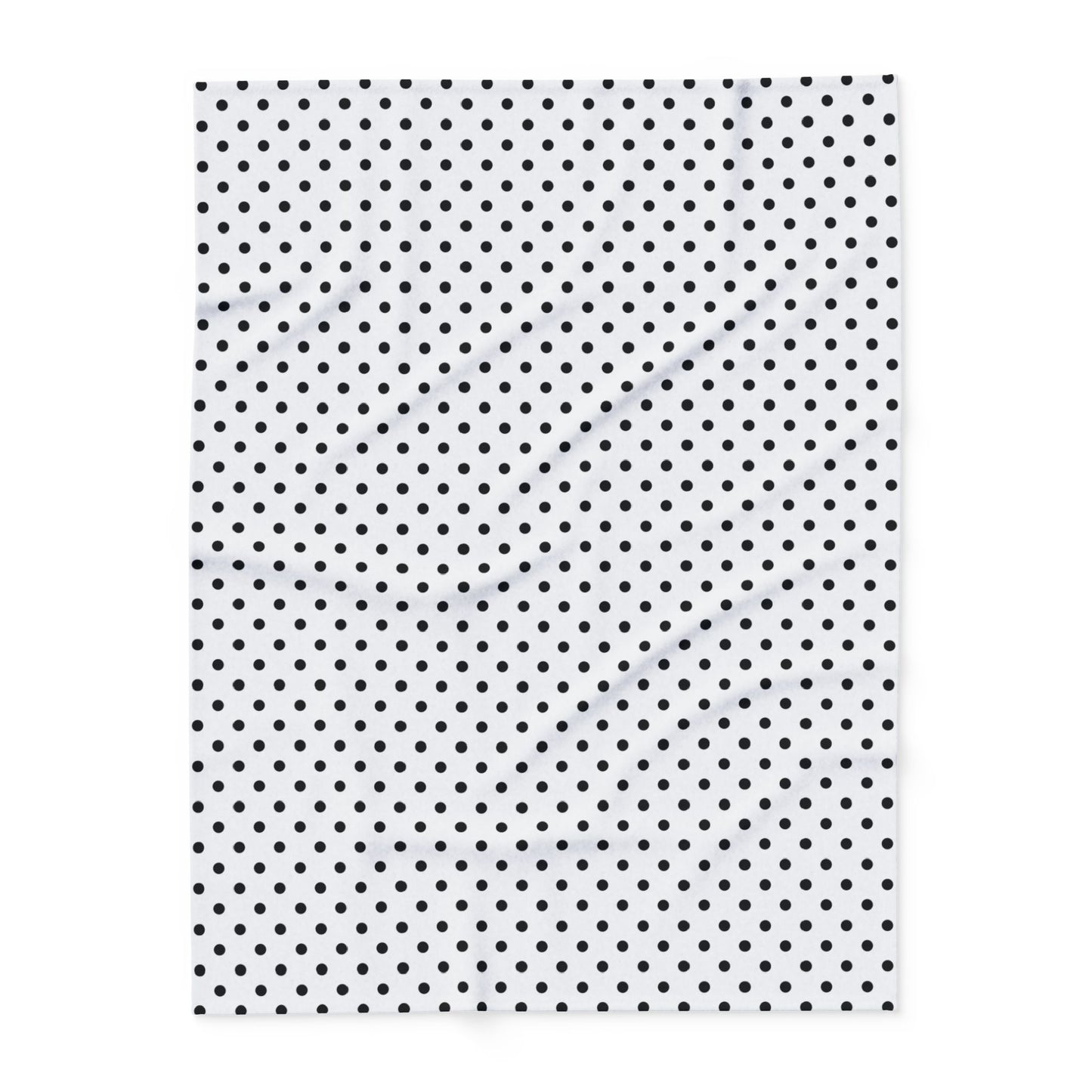Black and white polka dot outdoor fleece blanket — 315 gsm polyester fleece, soft on both sides