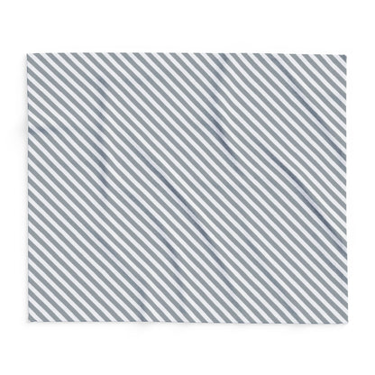 Grey diagonal stripe outdoor fleece blanket — 315 gsm polyester fleece, soft on both sides