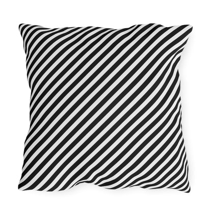 Black & White Striped Outdoor Pillow
