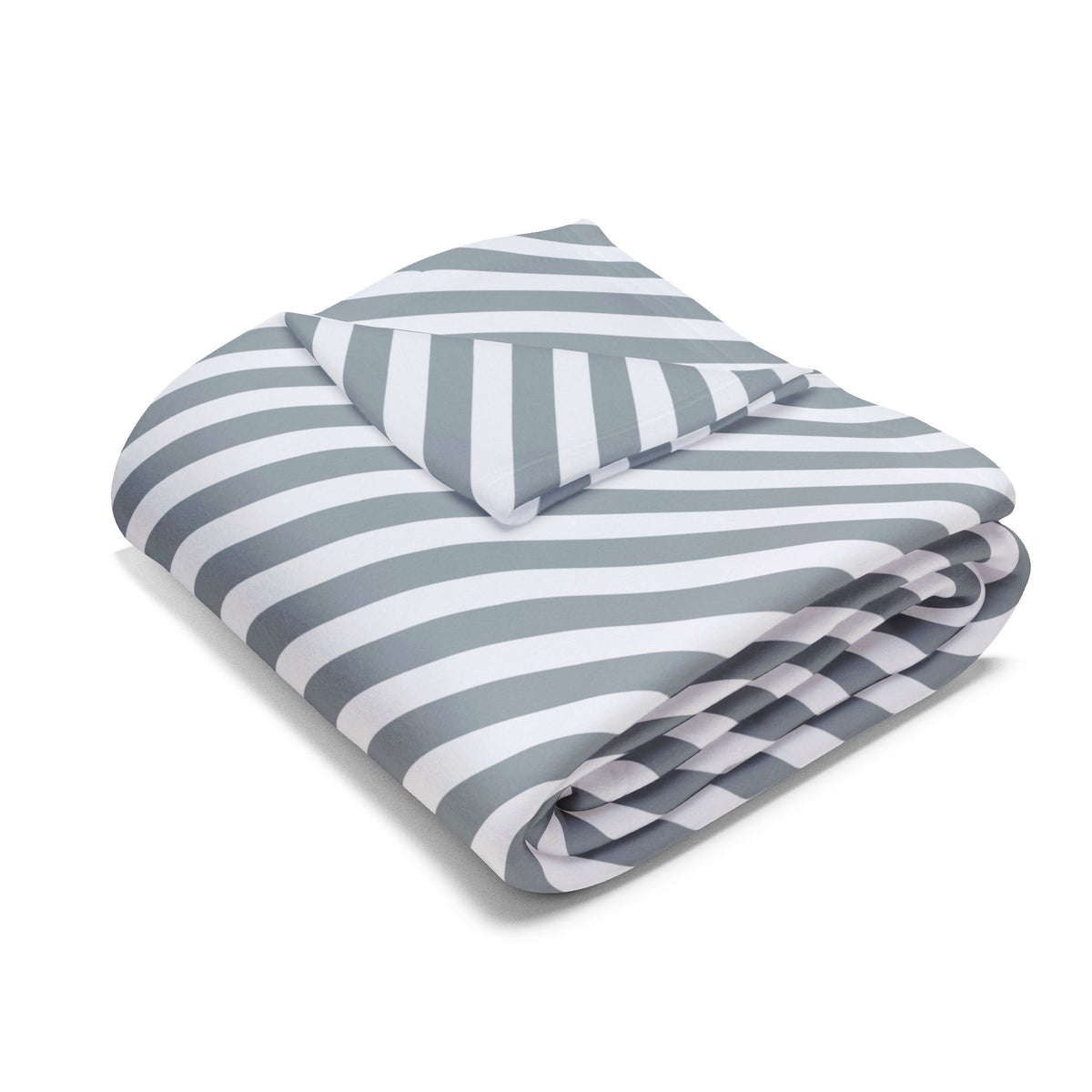 Grey diagonal stripe outdoor fleece blanket — 315 gsm polyester fleece, soft on both sides