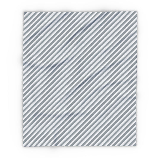 Grey diagonal stripe outdoor fleece blanket — 315 gsm polyester fleece, soft on both sides