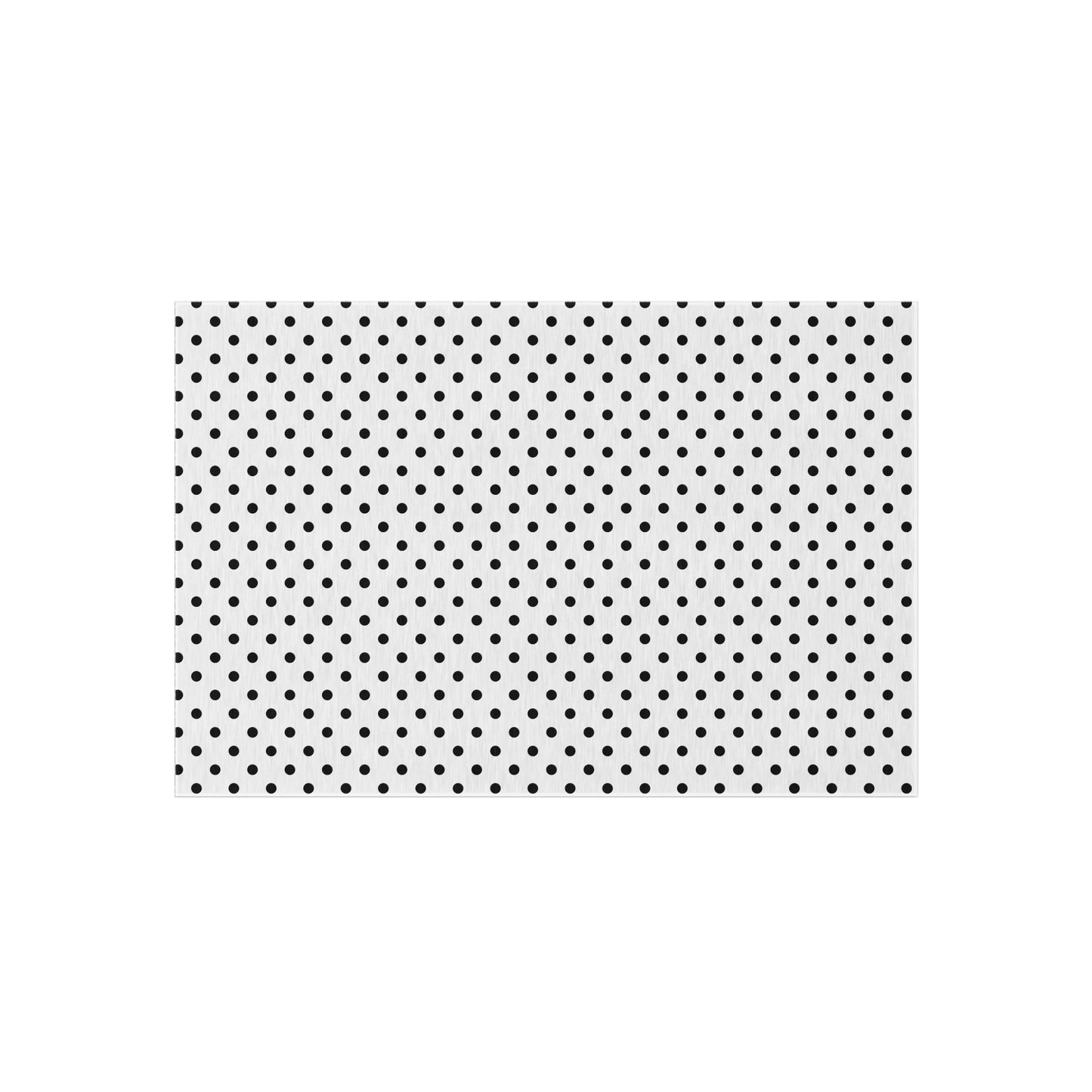 Black and white polka dot outdoor rug — soft polyester chenille with a non-slip backing