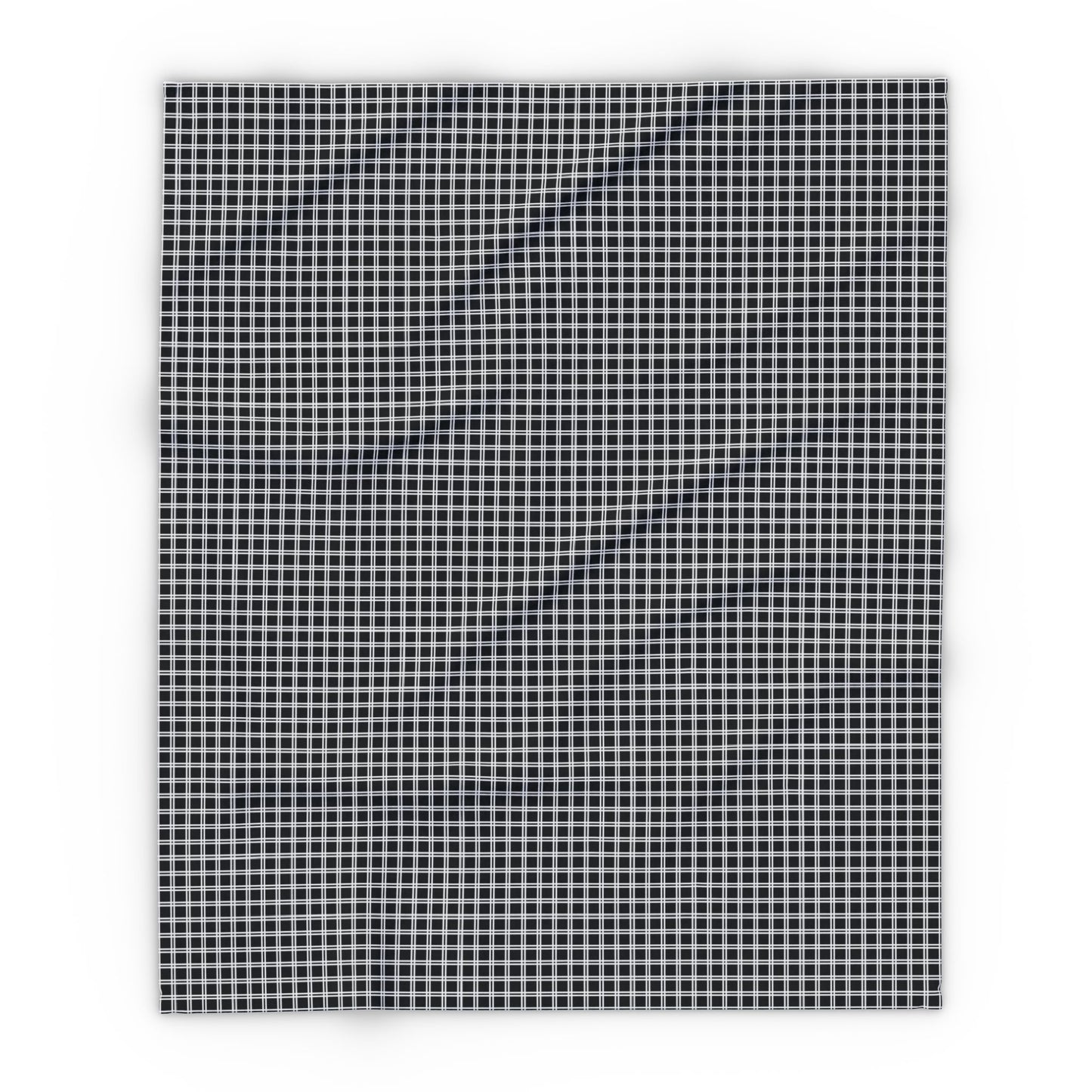 Black and white checkered outdoor fleece blanket — 315 gsm polyester fleece, soft on both sides