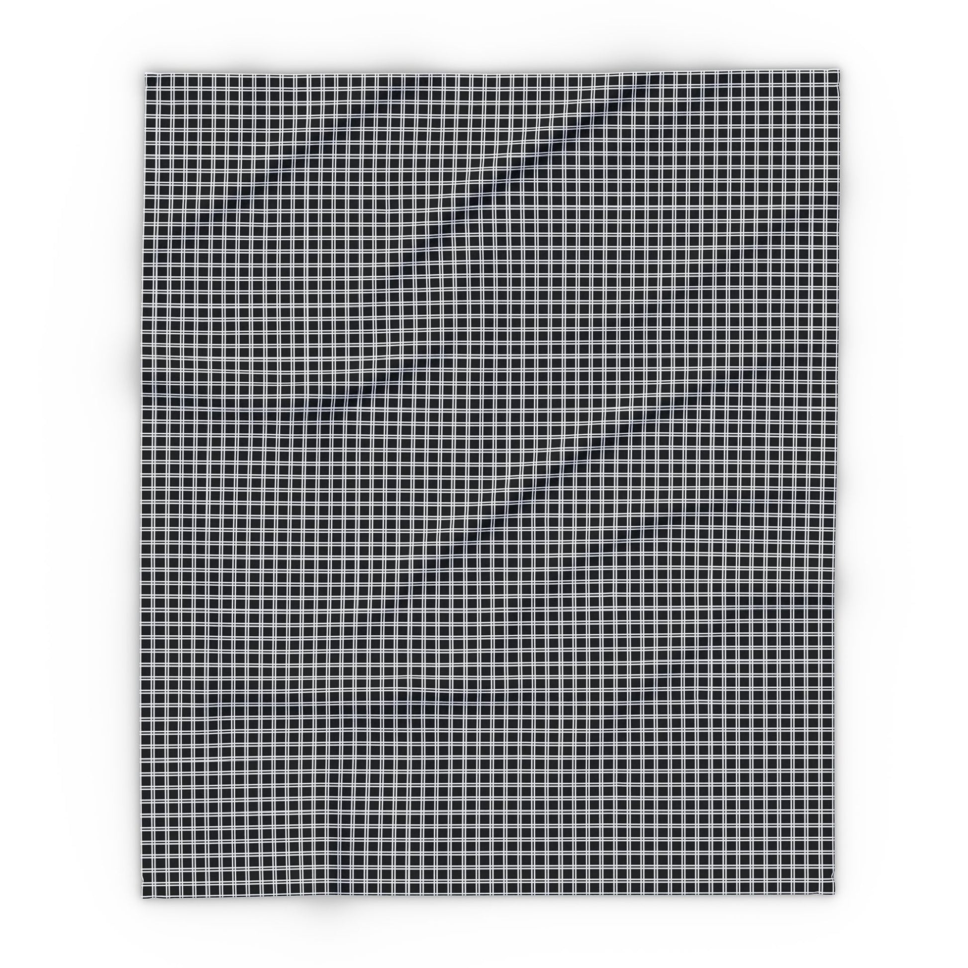Black and white checkered outdoor fleece blanket — 315 gsm polyester fleece, soft on both sides