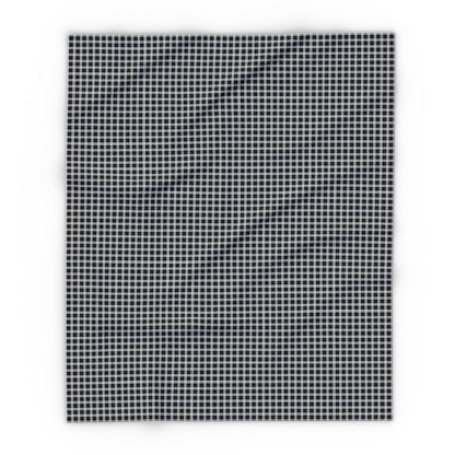 Black and white checkered outdoor fleece blanket — 315 gsm polyester fleece, soft on both sides