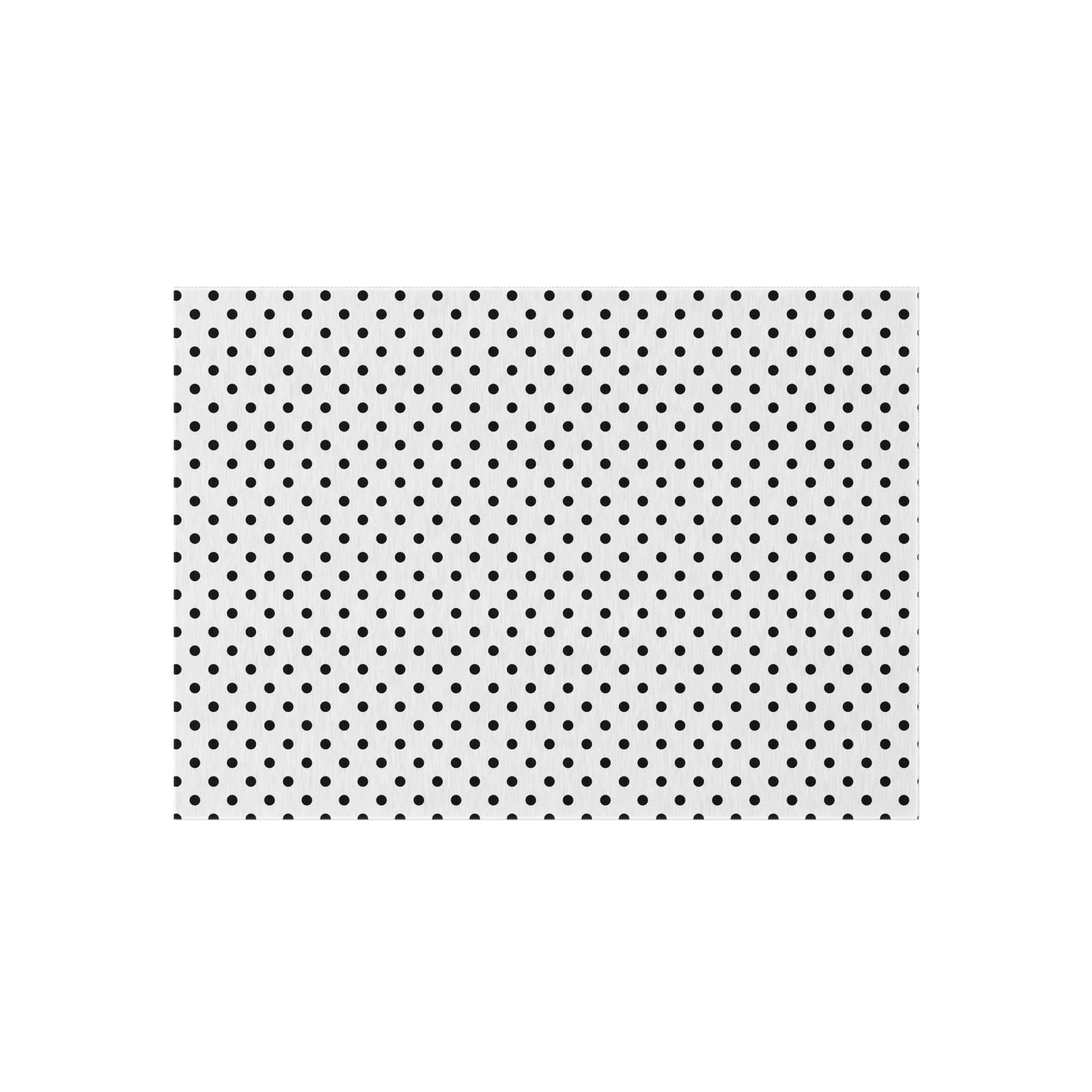Black and white polka dot outdoor rug — soft polyester chenille with a non-slip backing