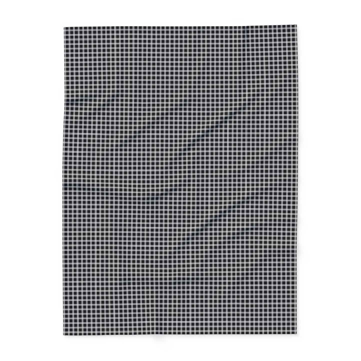 Black and white checkered outdoor fleece blanket — 315 gsm polyester fleece, soft on both sides