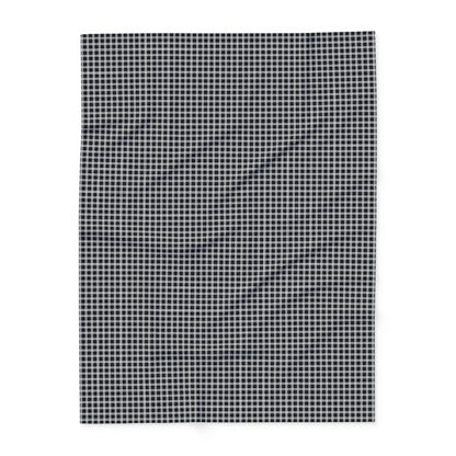 Black and white checkered outdoor fleece blanket — 315 gsm polyester fleece, soft on both sides