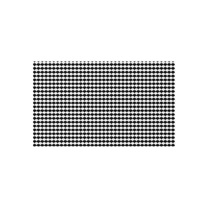 Black and white scallop outdoor rug — soft polyester chenille with a non-slip backing