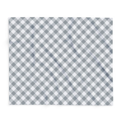 Grey Diagonal Gingham Outdoor Fleece Blanket