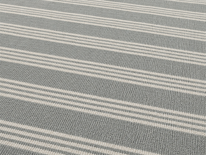 Grey Ticking Stripe Outdoor Rug