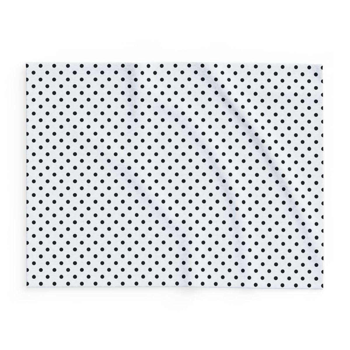Black and white polka dot outdoor fleece blanket — 315 gsm polyester fleece, soft on both sides