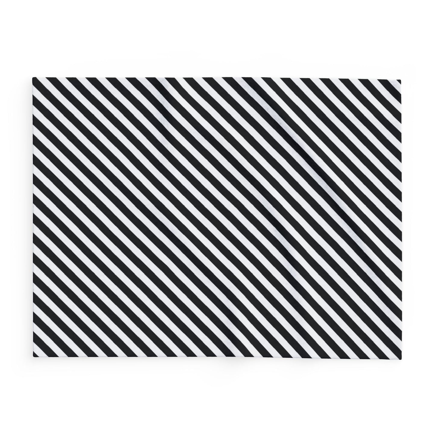 Black and white striped fleece blanket shown across all three sizes, 30x40 to 60x80