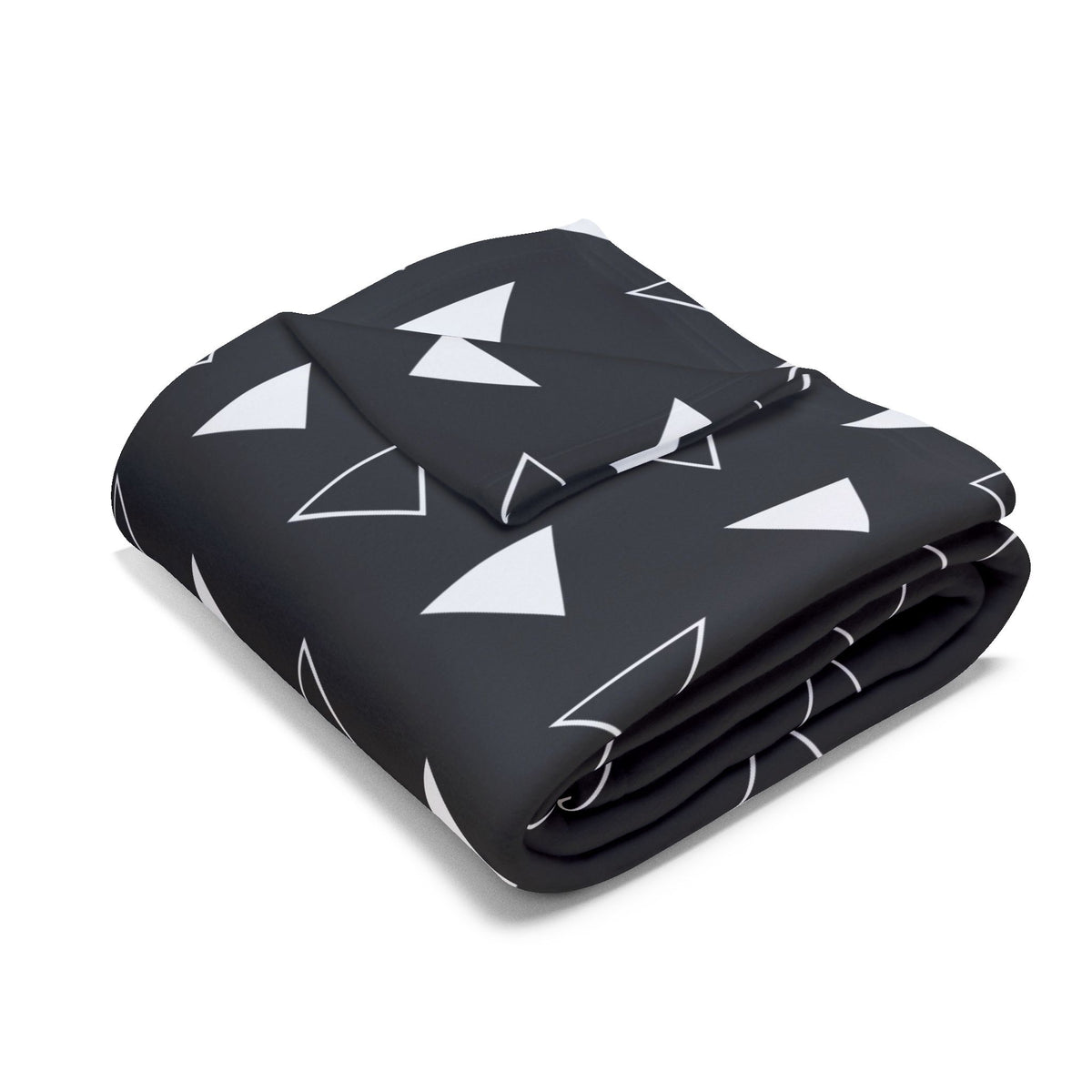 Black arrow outdoor fleece blanket — 315 gsm polyester fleece, soft on both sides