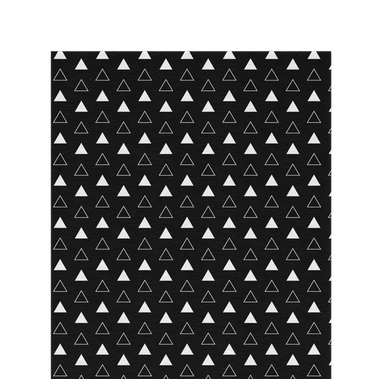 Black arrow outdoor rug — soft polyester chenille with a non-slip backing