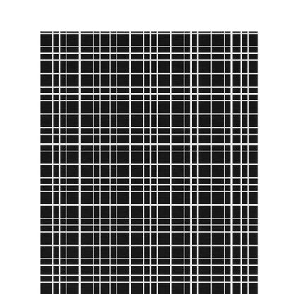 Black windowpane grid outdoor rug — soft polyester chenille with a non-slip backing