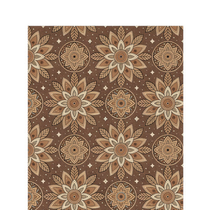 Brown mandala outdoor rug — soft polyester chenille with a non-slip backing