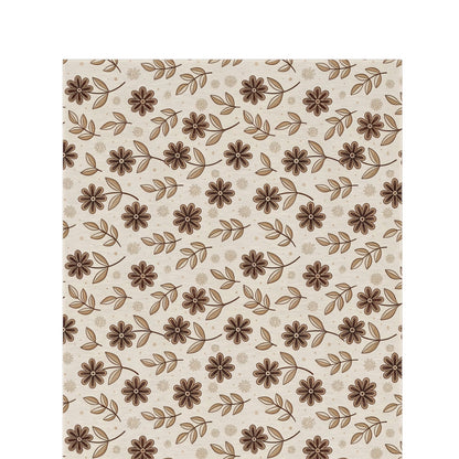 Brown retro floral outdoor rug — soft polyester chenille with a non-slip backing