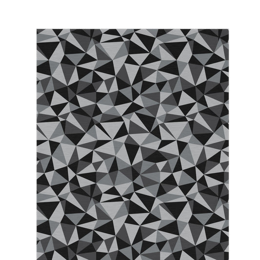 Charcoal facet outdoor rug — soft polyester chenille with a non-slip backing