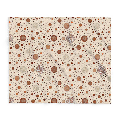 Copper scattered circle outdoor fleece blanket — 315 gsm polyester fleece, soft on both sides