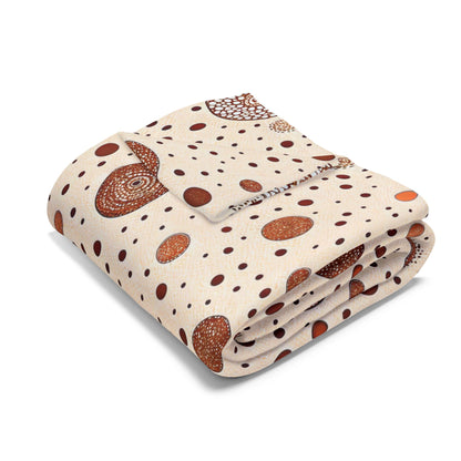 Copper scattered circle outdoor fleece blanket — 315 gsm polyester fleece, soft on both sides