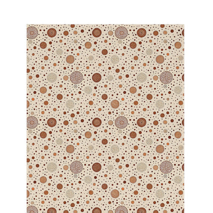 Copper scattered circle outdoor rug — soft polyester chenille with a non-slip backing