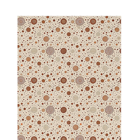 Copper scattered circle outdoor rug — soft polyester chenille with a non-slip backing