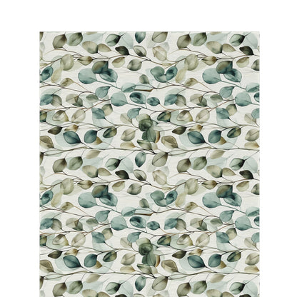Eucalyptus watercolour outdoor rug — soft polyester chenille with a non-slip backing
