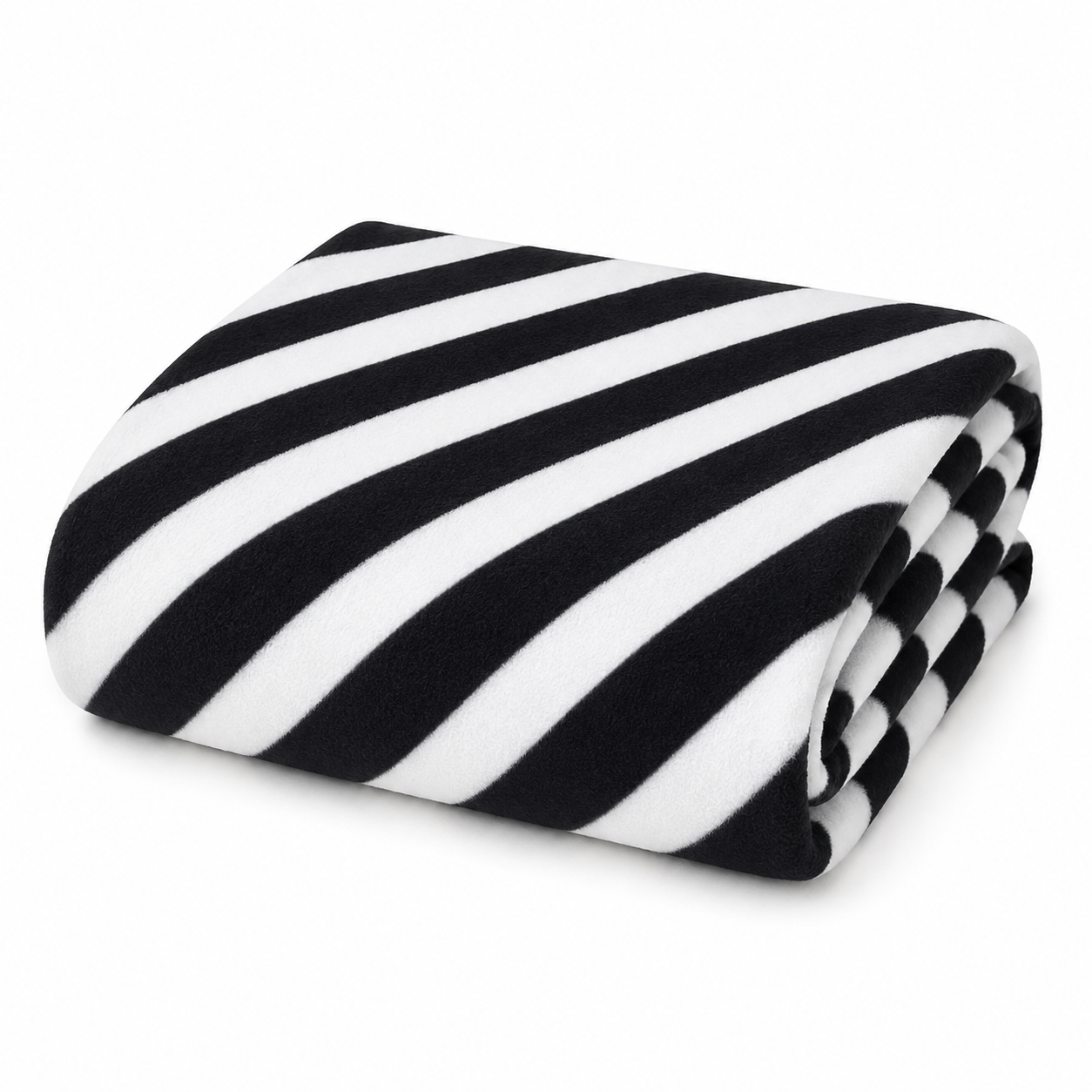 Black & White Striped Outdoor Fleece Blanket